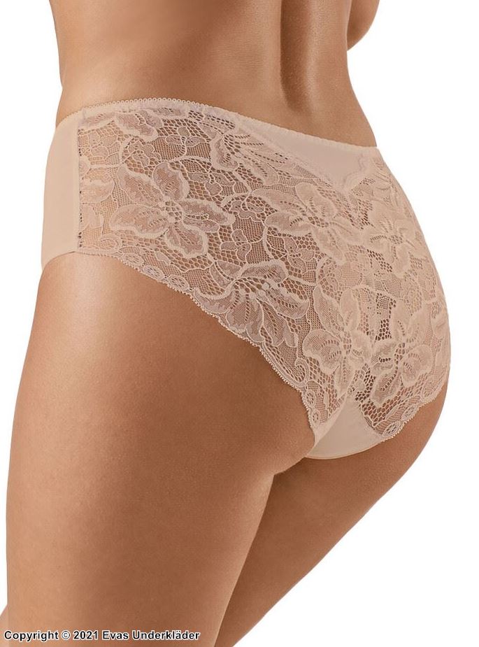 Beautiful panties, plain front, partially lace back